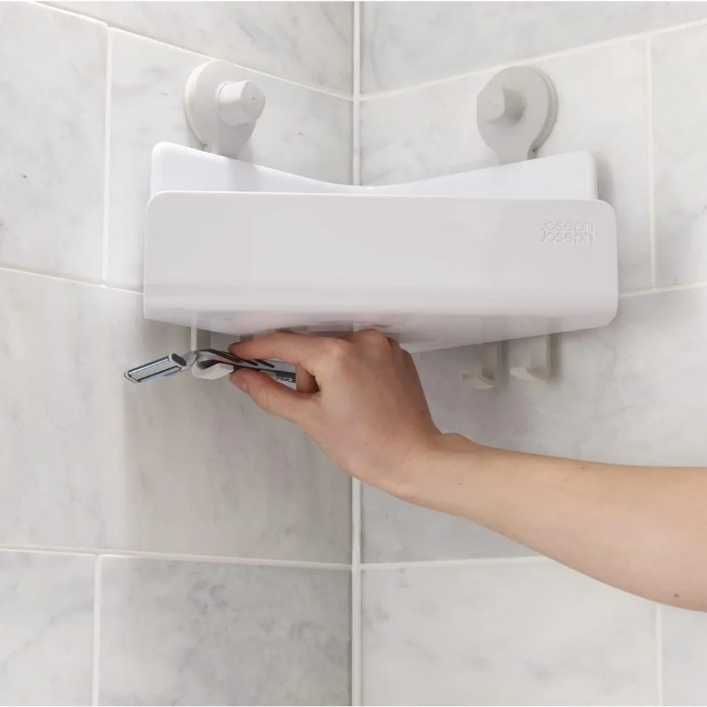 Joseph Joseph l EasyStore Self-Draining Storage Hooks Corner Shelf Shower Caddy